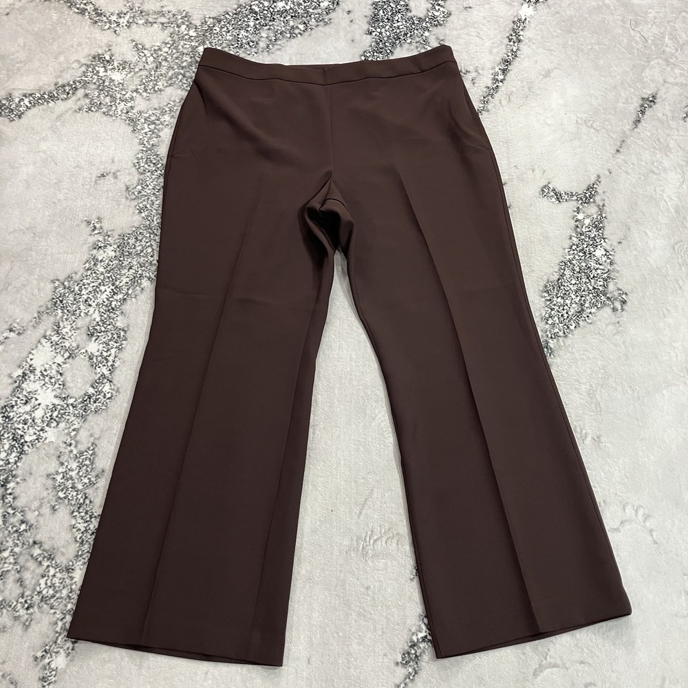 Ann Taylor Brown Chocolate Straight Leg Pull On Dress Pants Size 18